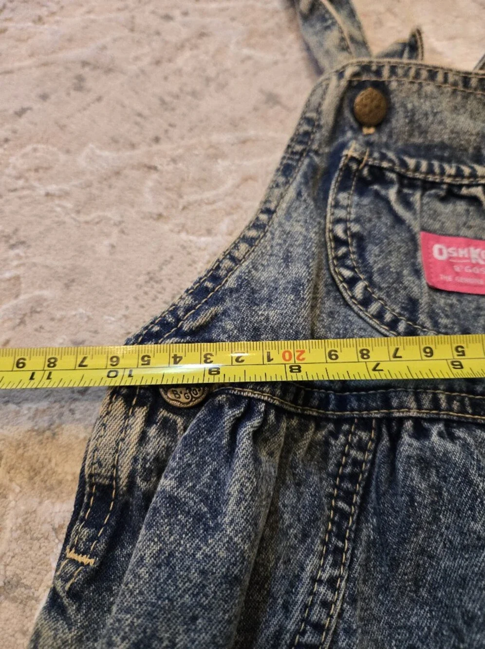 Vintage 1990s OshKosh B'gosh Acid-Wash Denim Shortall Overalls